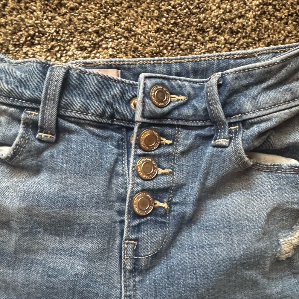 SO Blue Skinny Jeans with Distressed Details - Picture 4 of 7